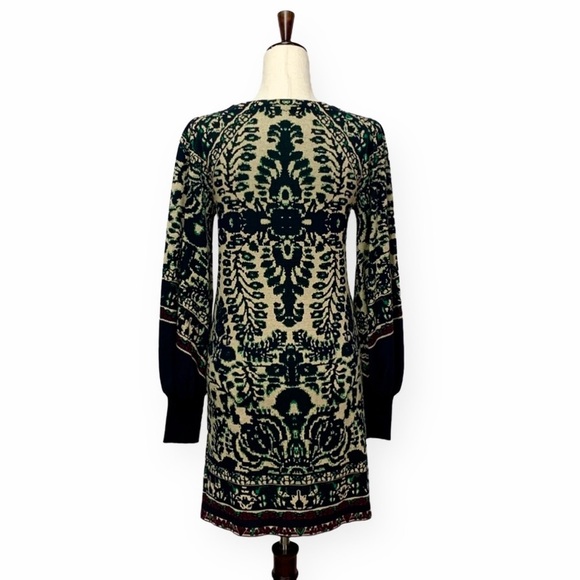 Free People Music And Lyrics Bishop Sleeve Mini Sweater Dress Size XS - Picture 9 of 11